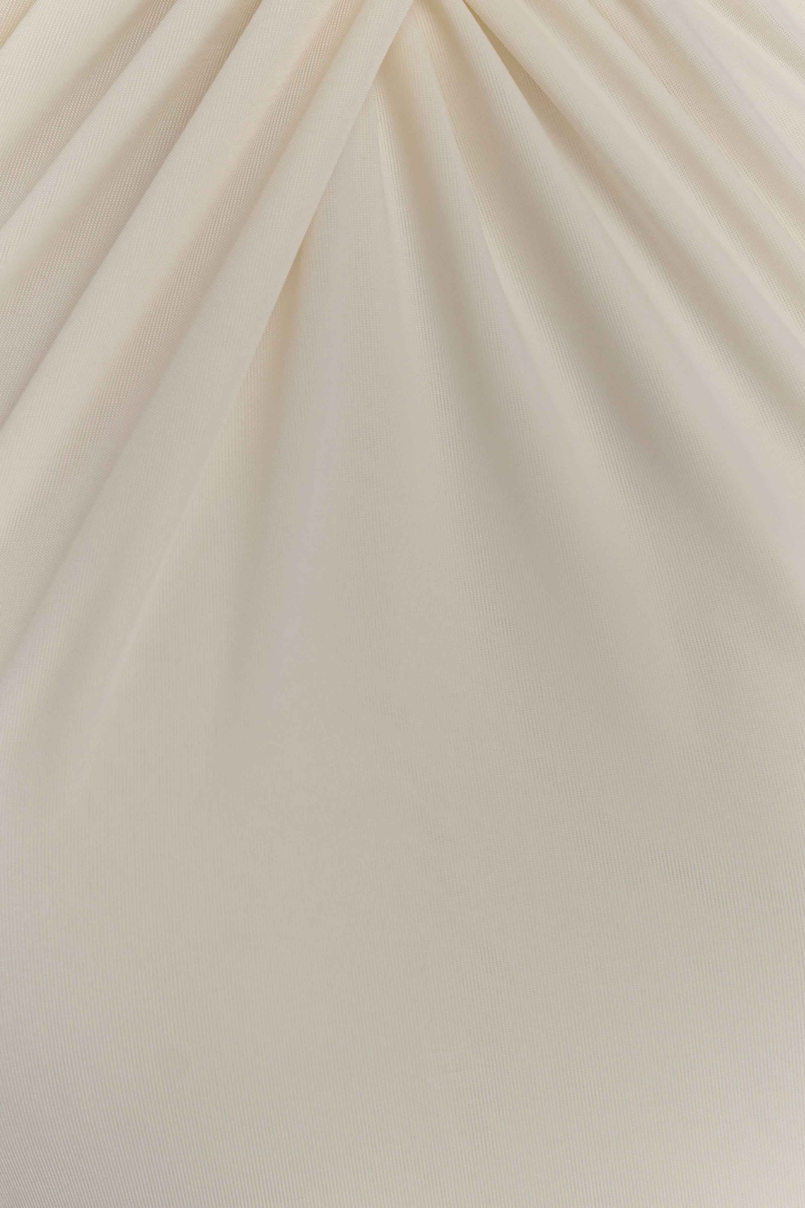 Elyna Ivory Slinky Halter Maxi Dress