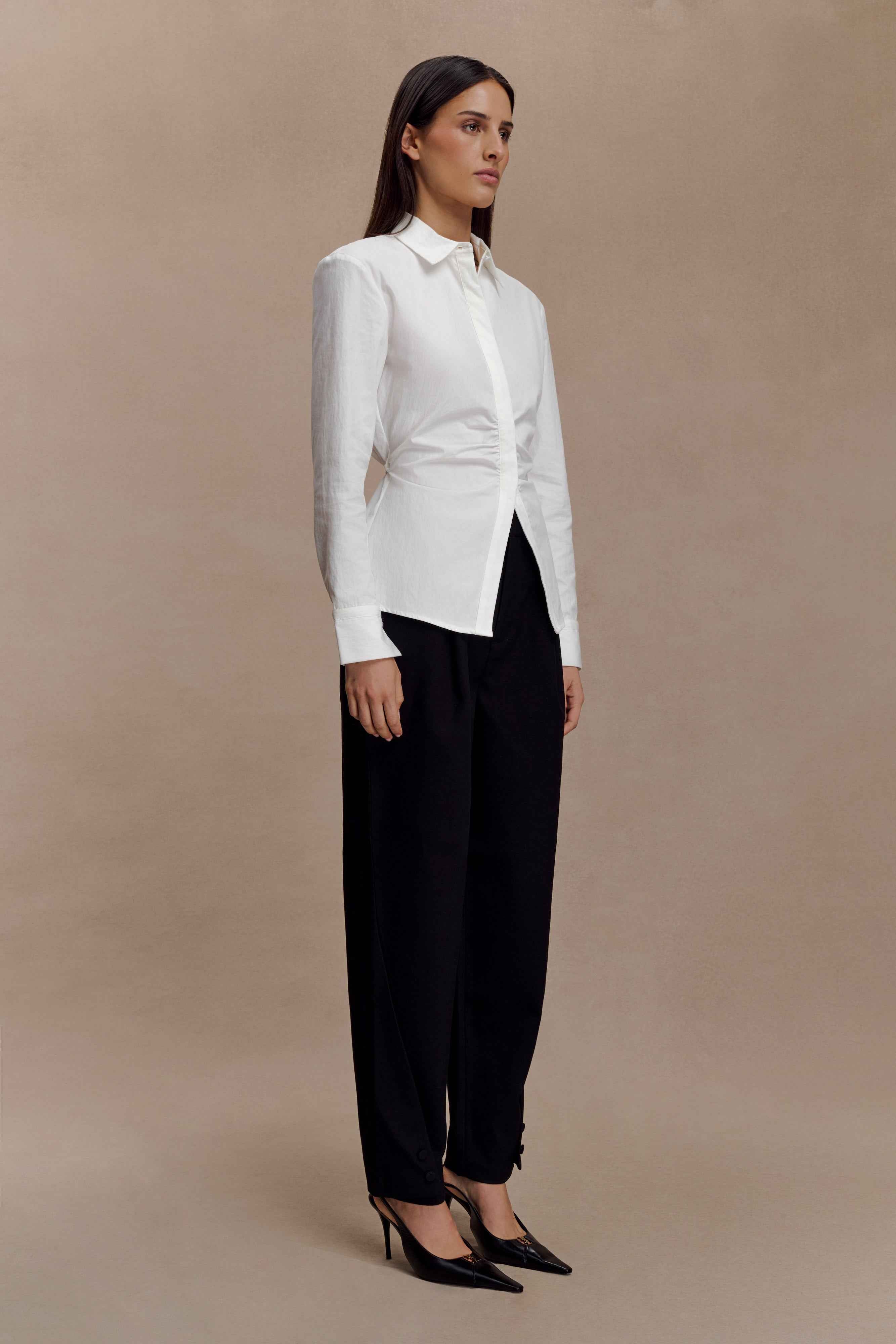 Millie White Tie Back Cotton Shirt