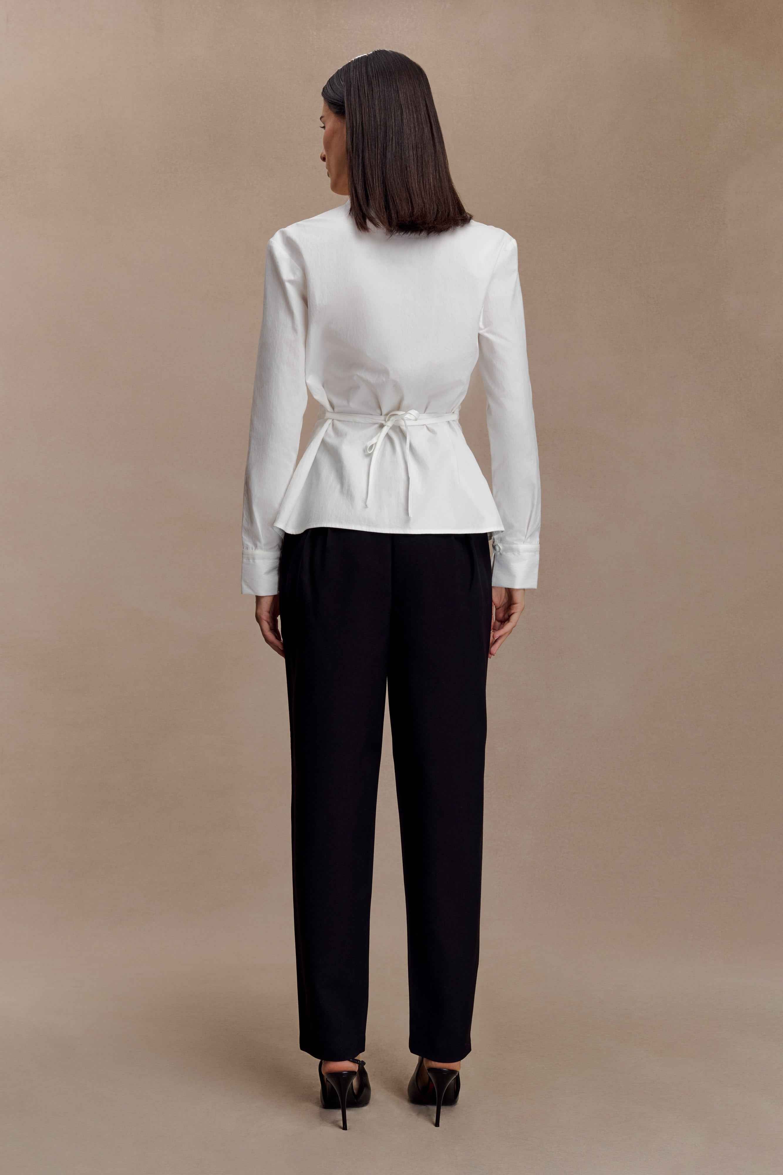 Millie White Tie Back Cotton Shirt