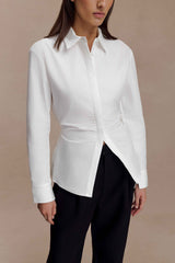 Millie White Tie Back Cotton Shirt