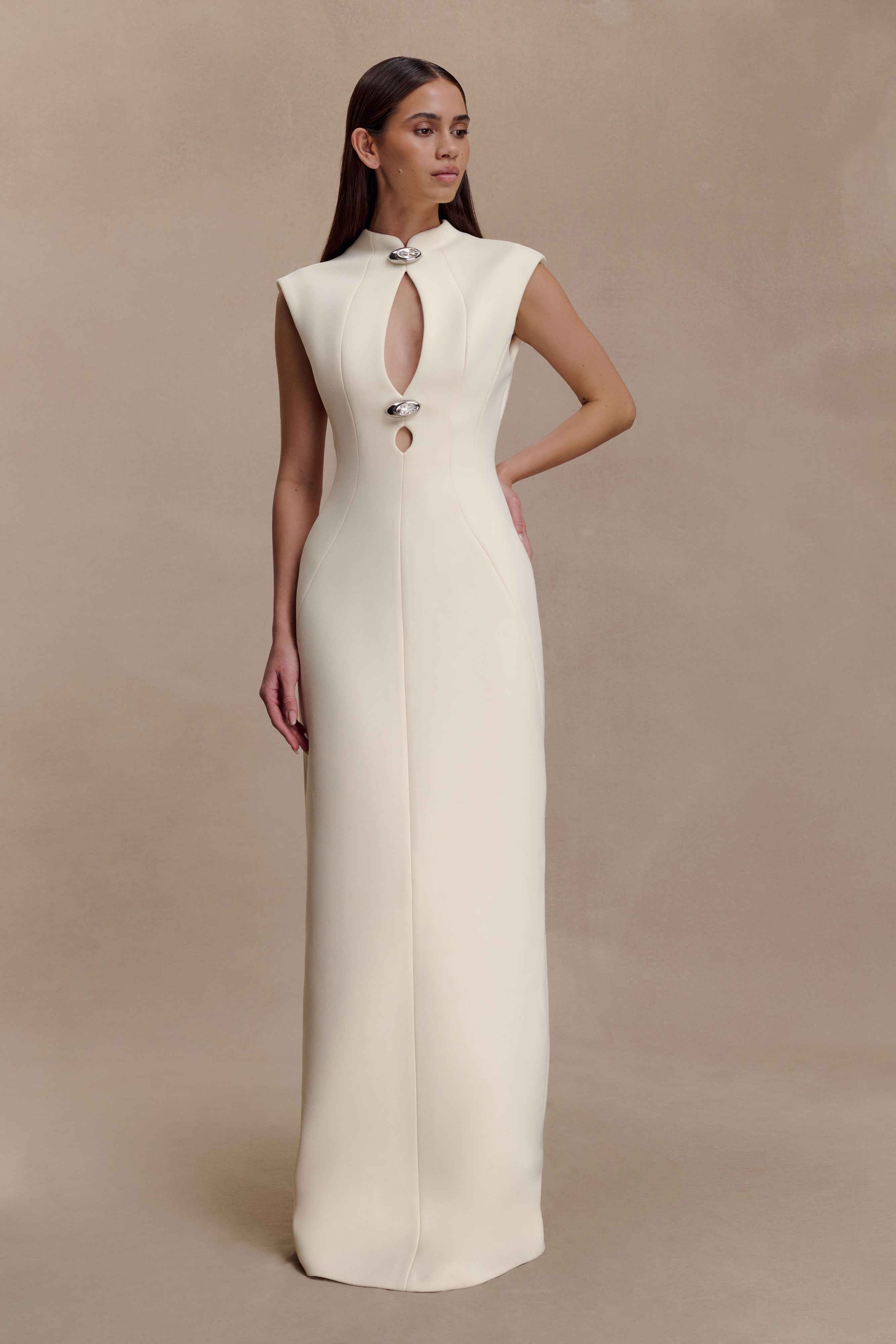 Michelle Buttercream Cut Out Maxi Dress