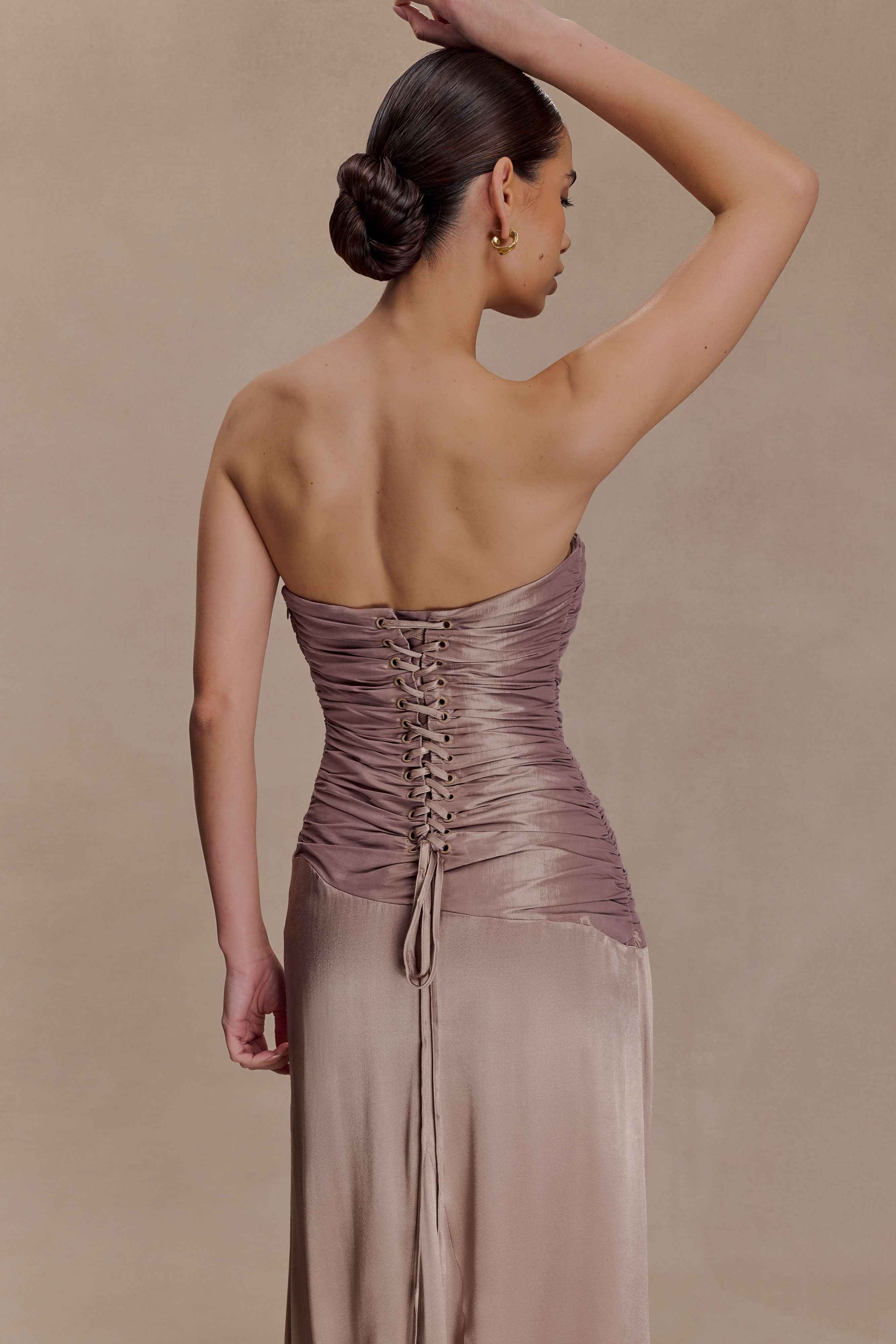 Serena Bronze Taupe Maxi Dress