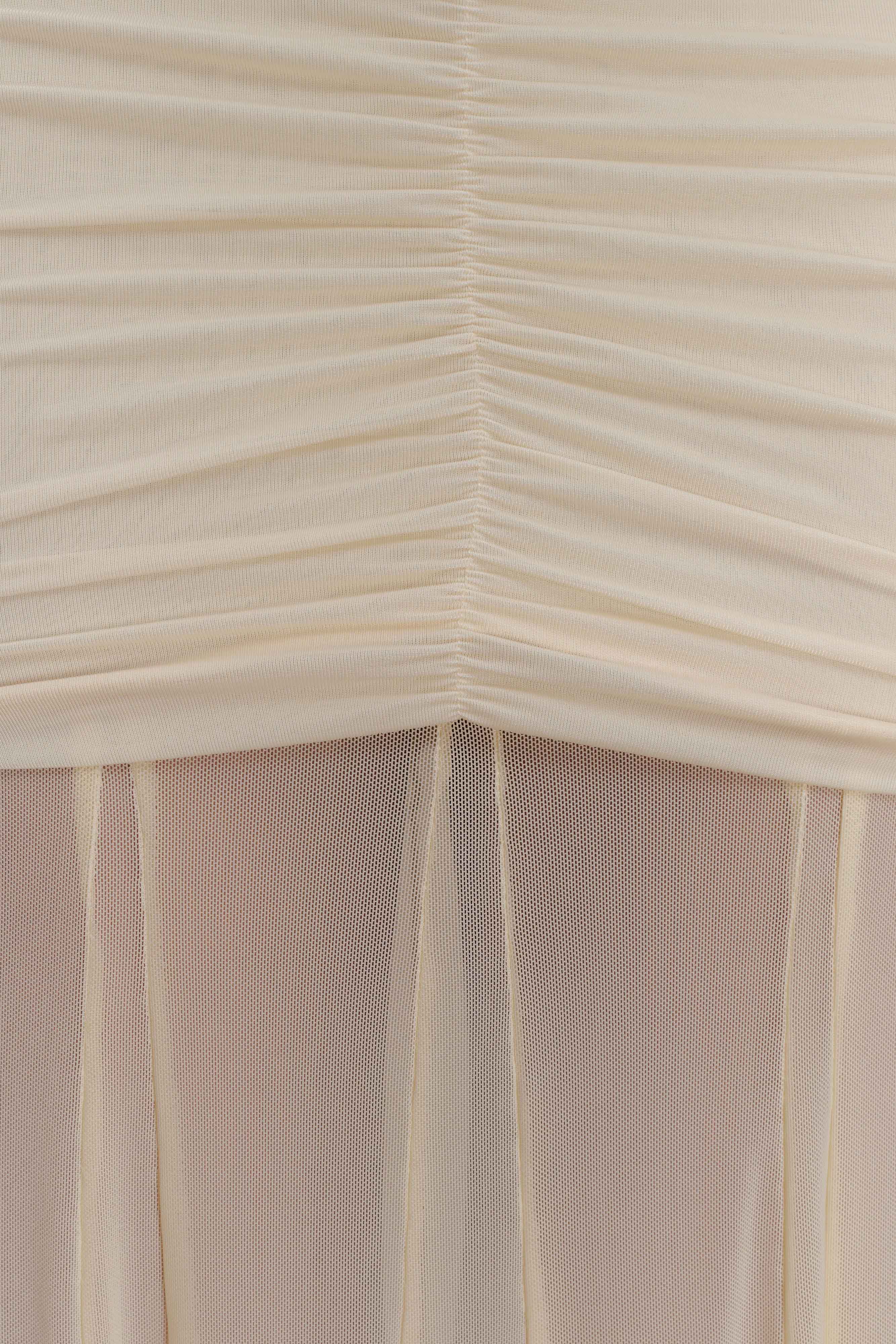 Caspian Ivory Off Shoulder Maxi Dress