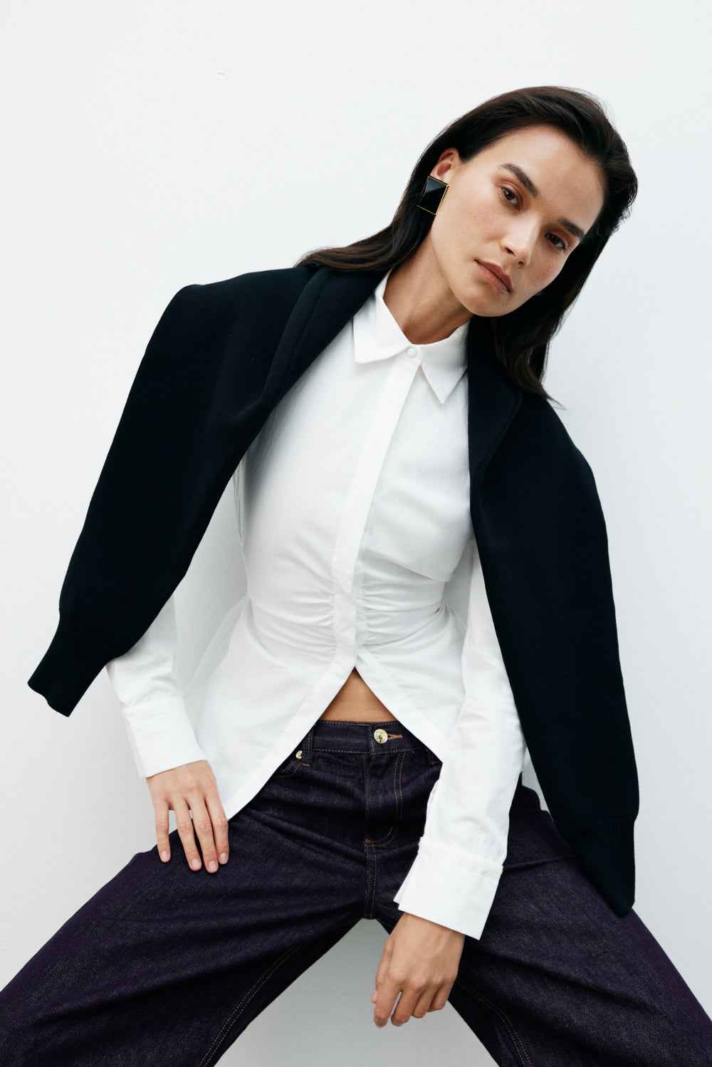 Millie White Tie Back Cotton Shirt
