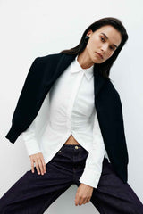 Millie White Tie Back Cotton Shirt