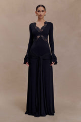 Electra Black Slinky Lace Maxi Dress