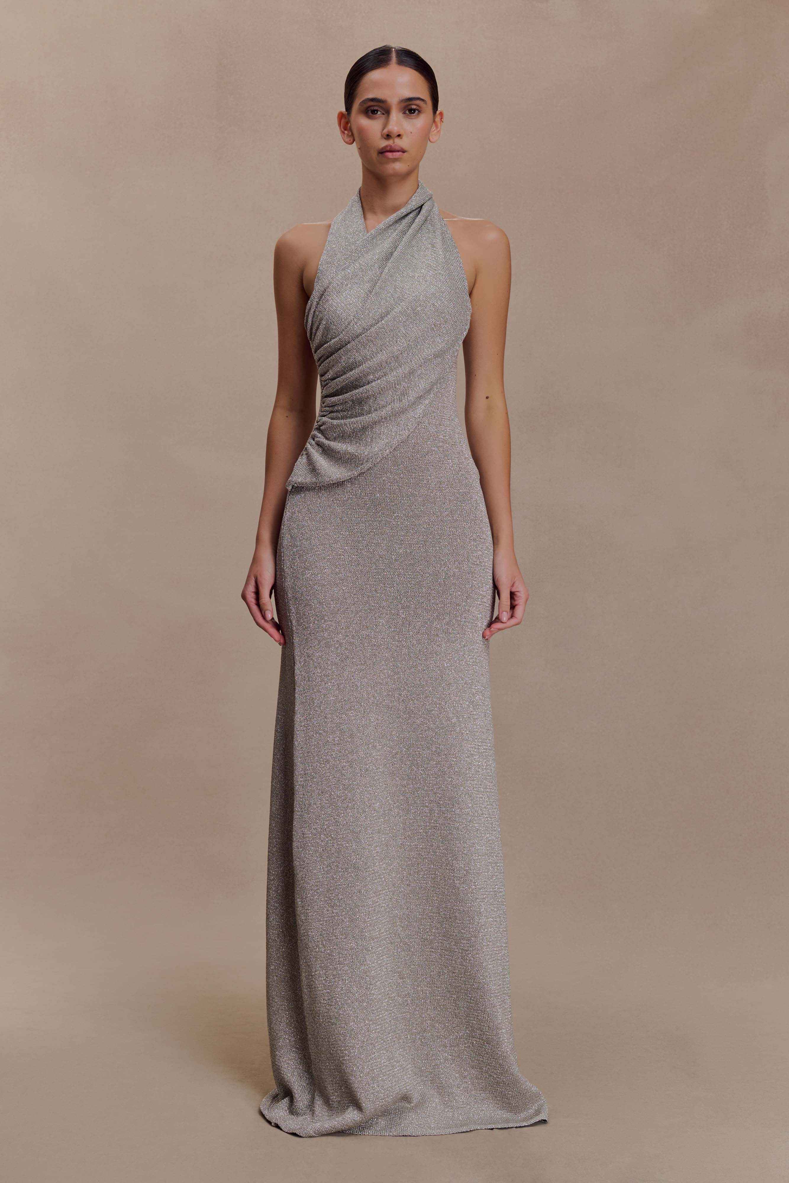 Elma Silver Plum Maxi Dress