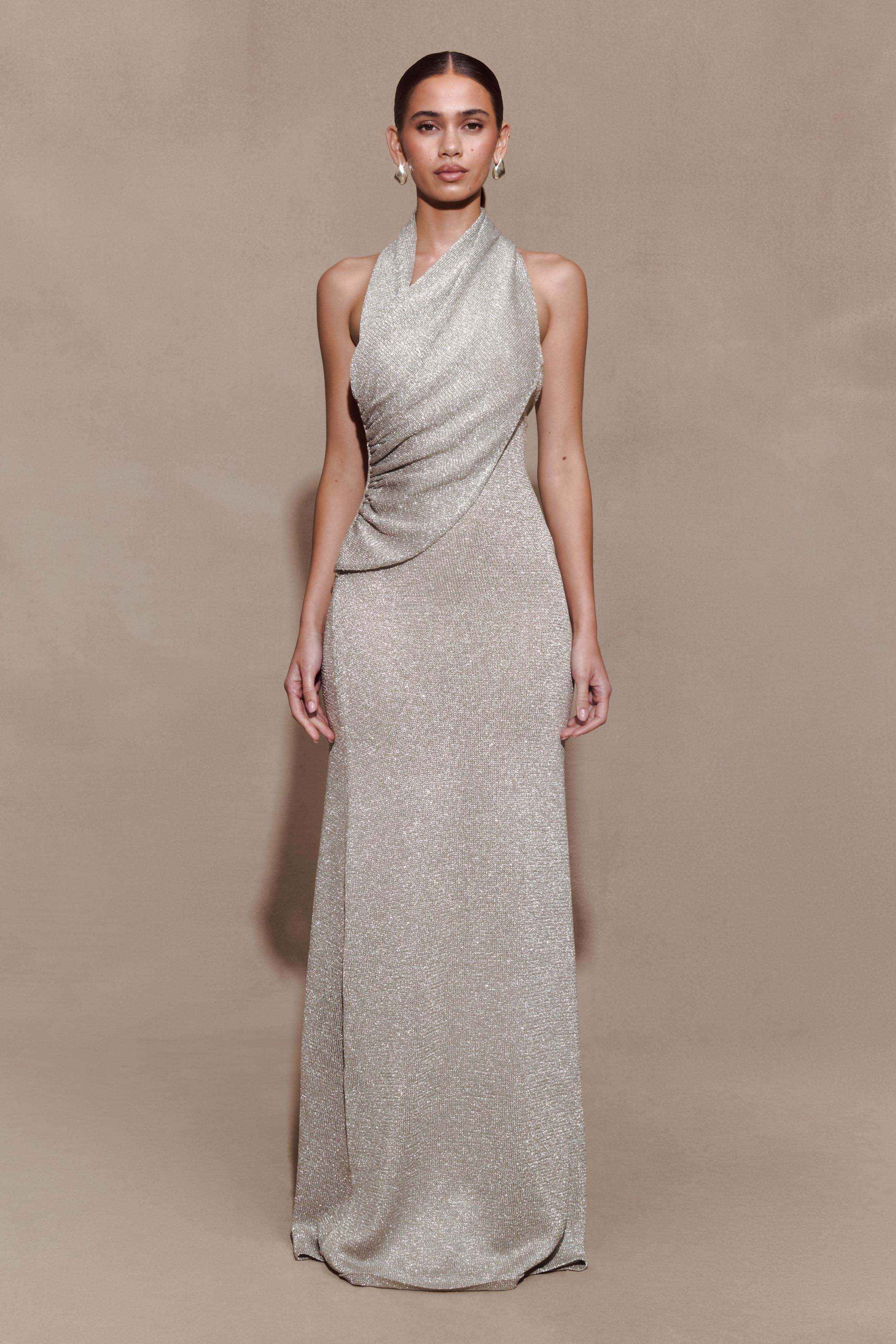 Elma Silver Plum Maxi Dress