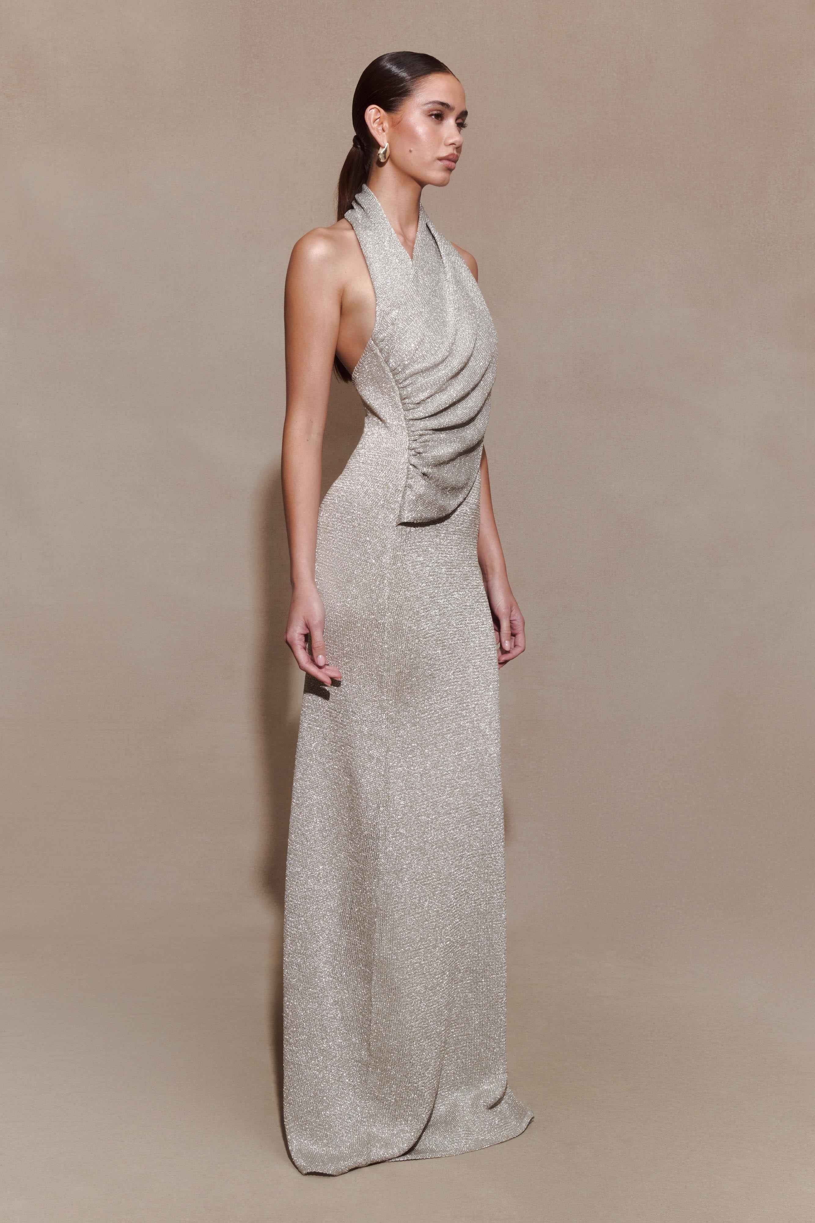 Elma Silver Plum Maxi Dress
