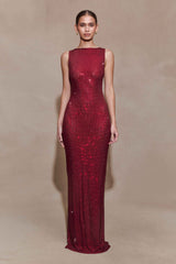 Magnolia Wine Diamante Maxi Dress