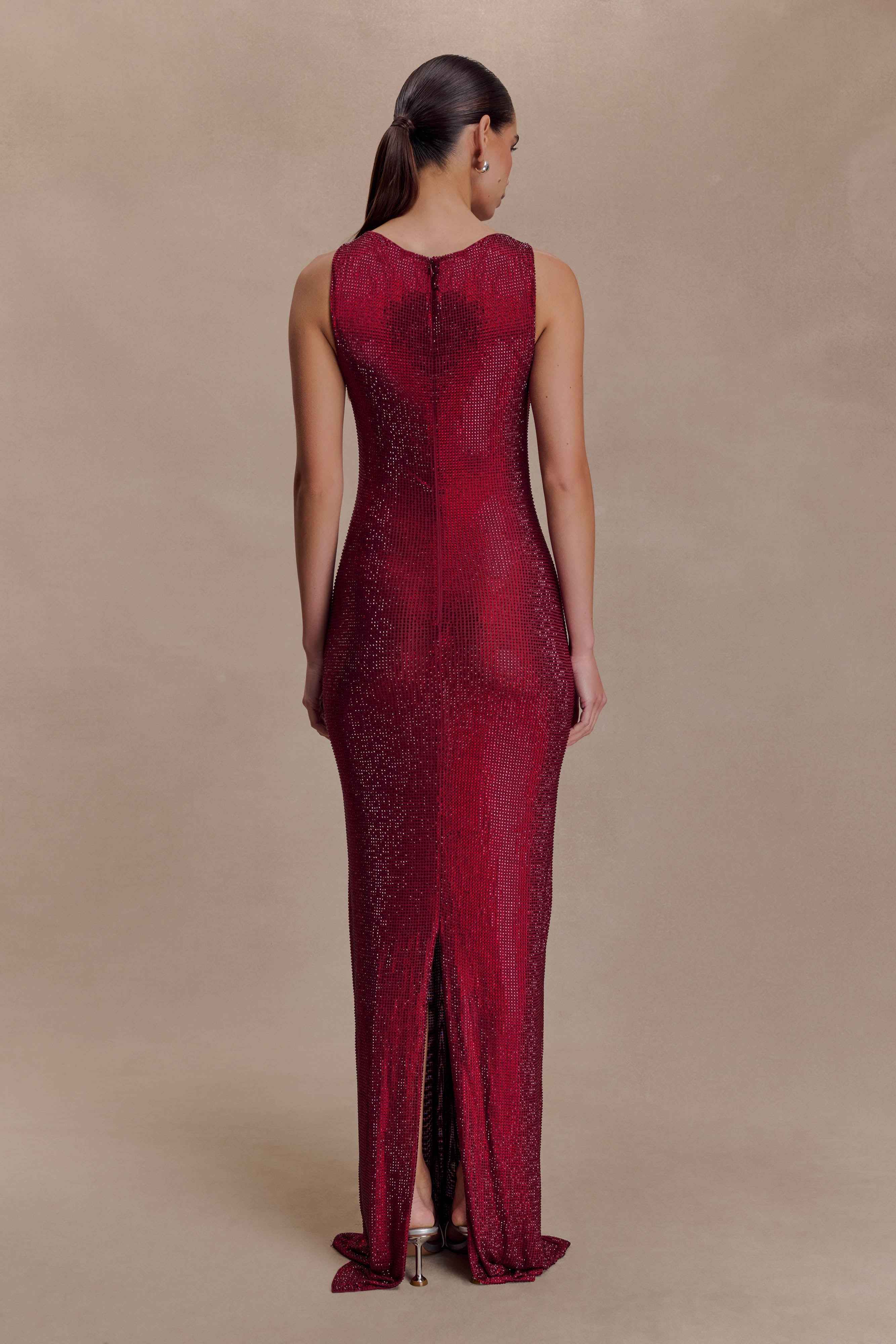 Magnolia Wine Diamante Maxi Dress