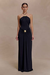 Quincy Black Halter Maxi Dress