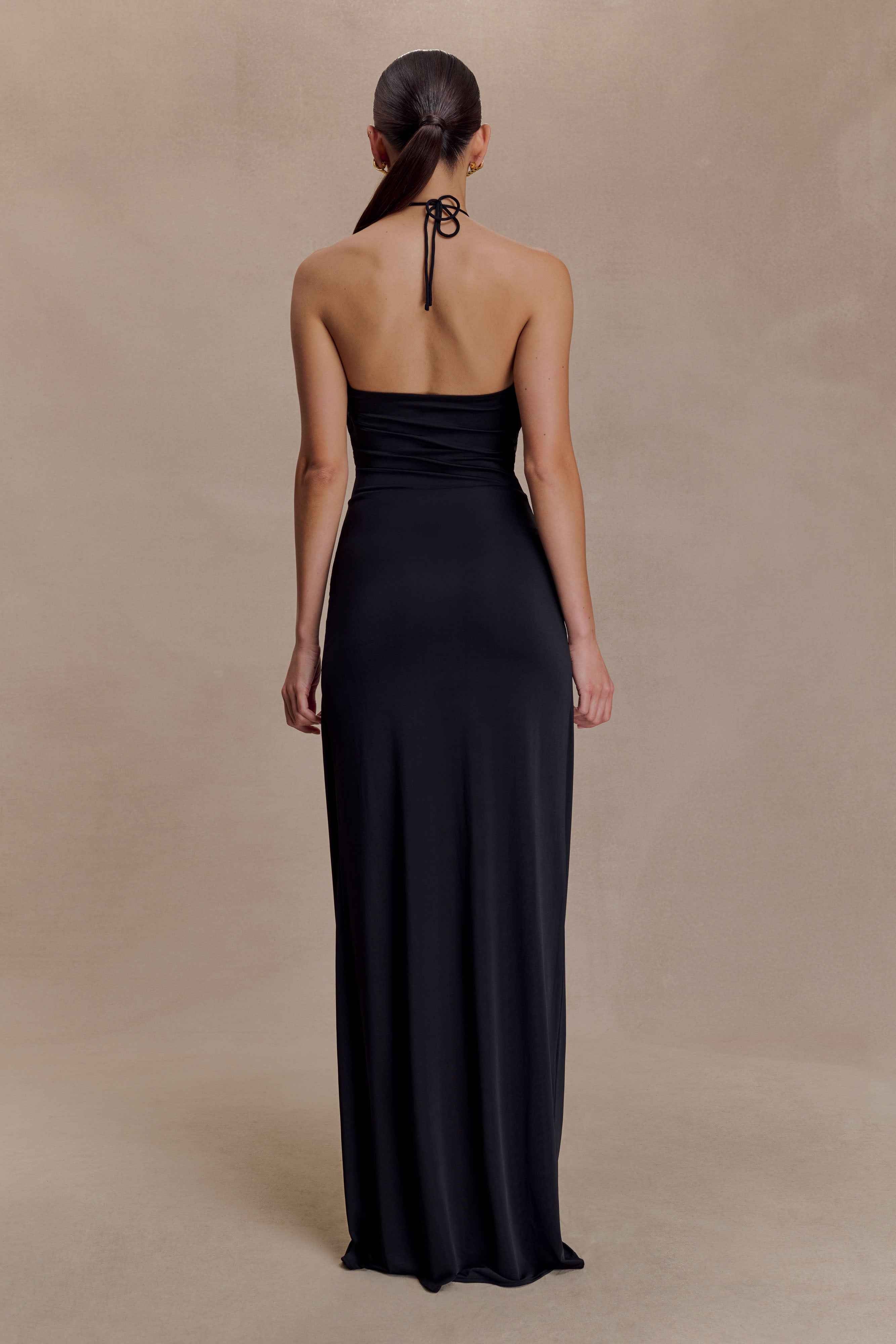 Quincy Black Halter Maxi Dress
