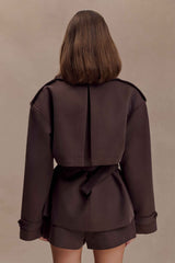 Cornelia Chocolate Alden Short Trench Jacket