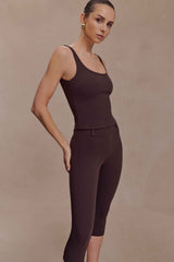 Blanca Chocolate Stretch Crepe Capri Pants