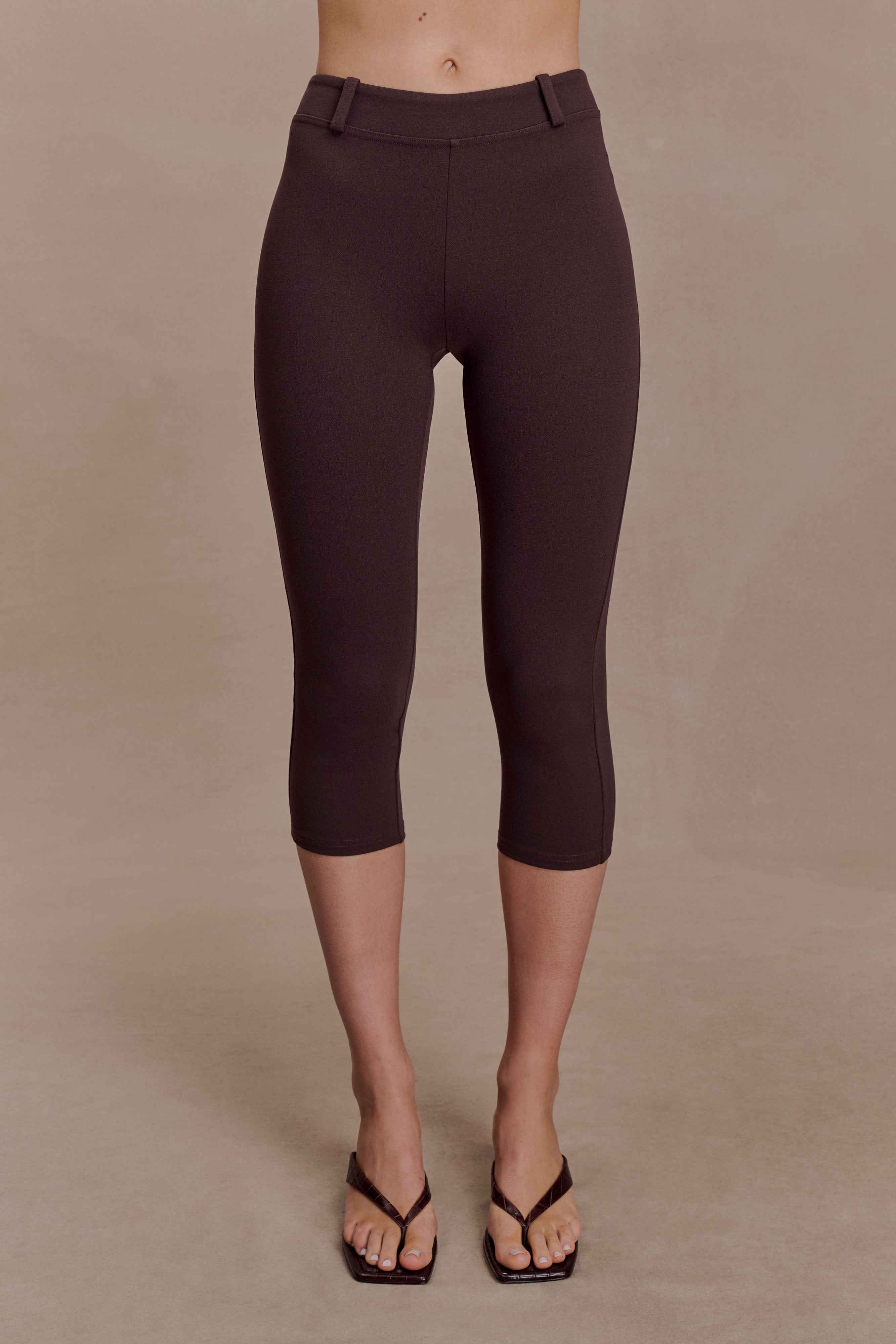 Blanca Chocolate Stretch Crepe Capri Pants