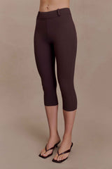 Blanca Chocolate Stretch Crepe Capri Pants
