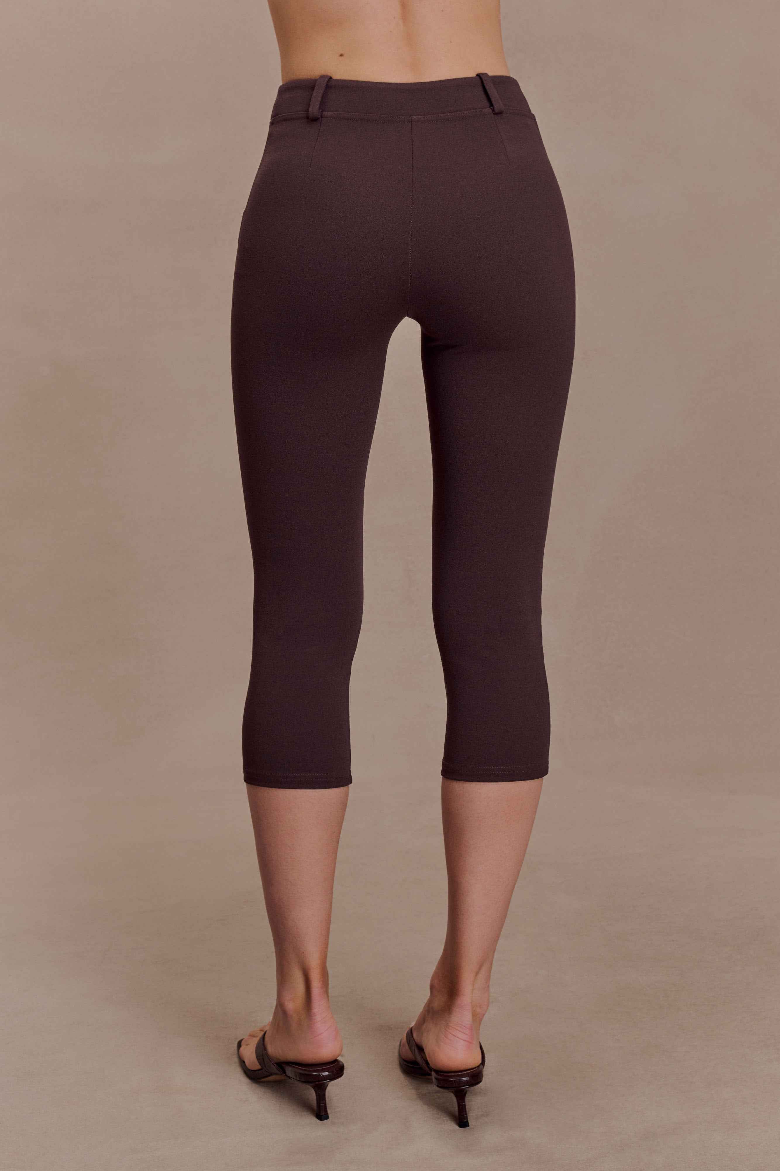 Blanca Chocolate Stretch Crepe Capri Pants