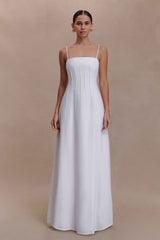 Sofie White Pintuck Maxi Dress