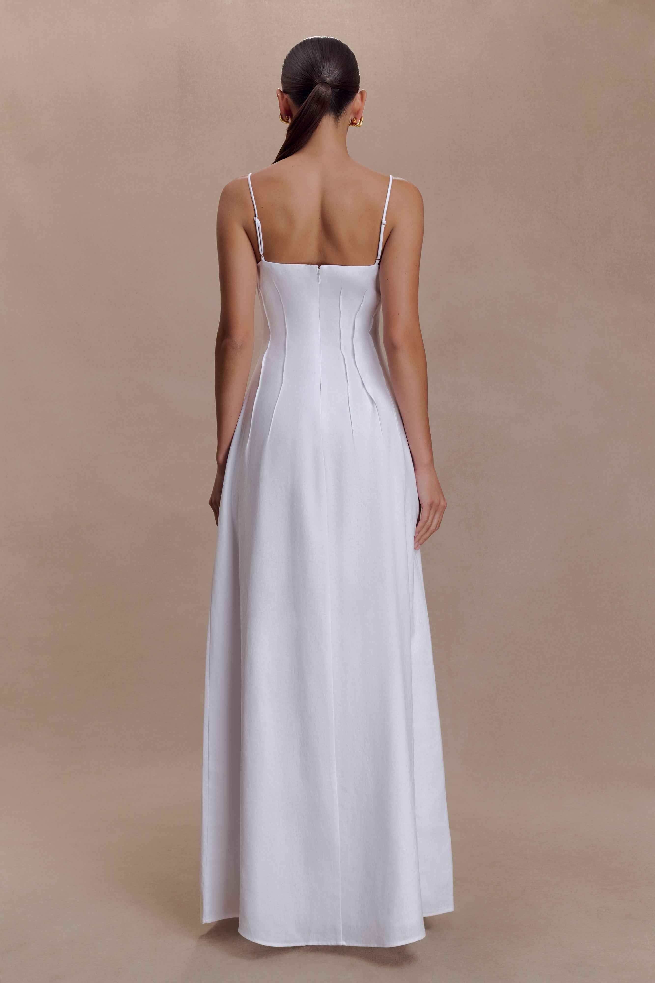 Sofie White Pintuck Maxi Dress