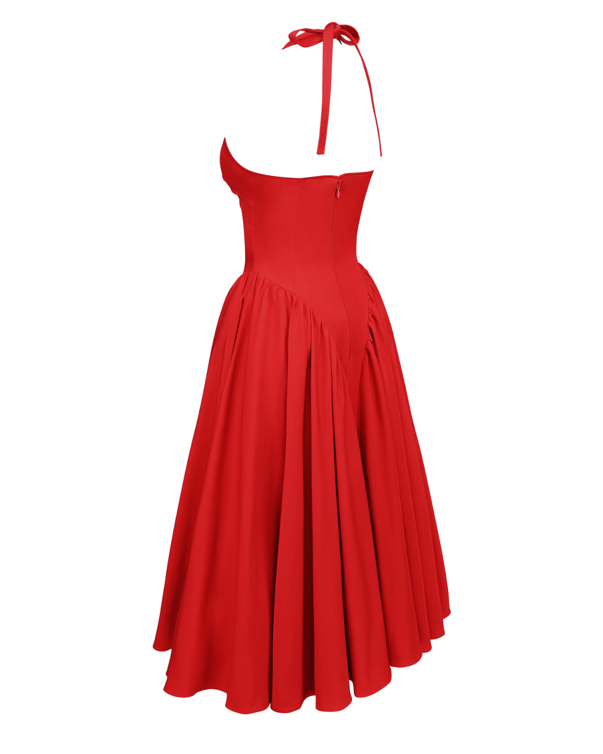 Monroe halter tulle midi summer evening dress - White