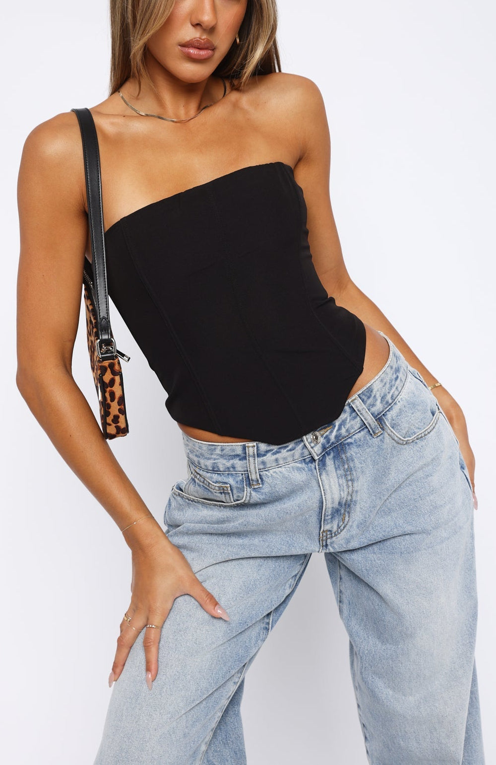 Elodie Strapless Corset top in Petrol