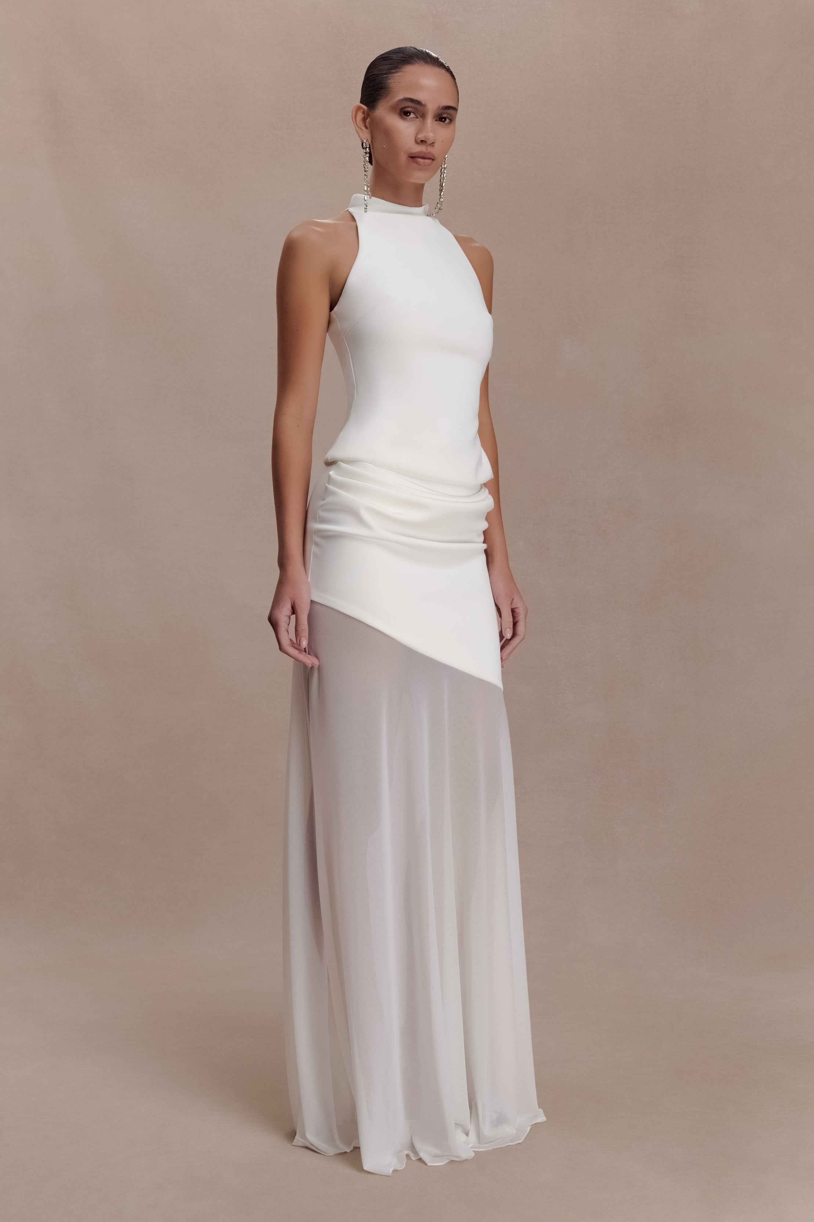 Portia White Scuba Sleeveless Top