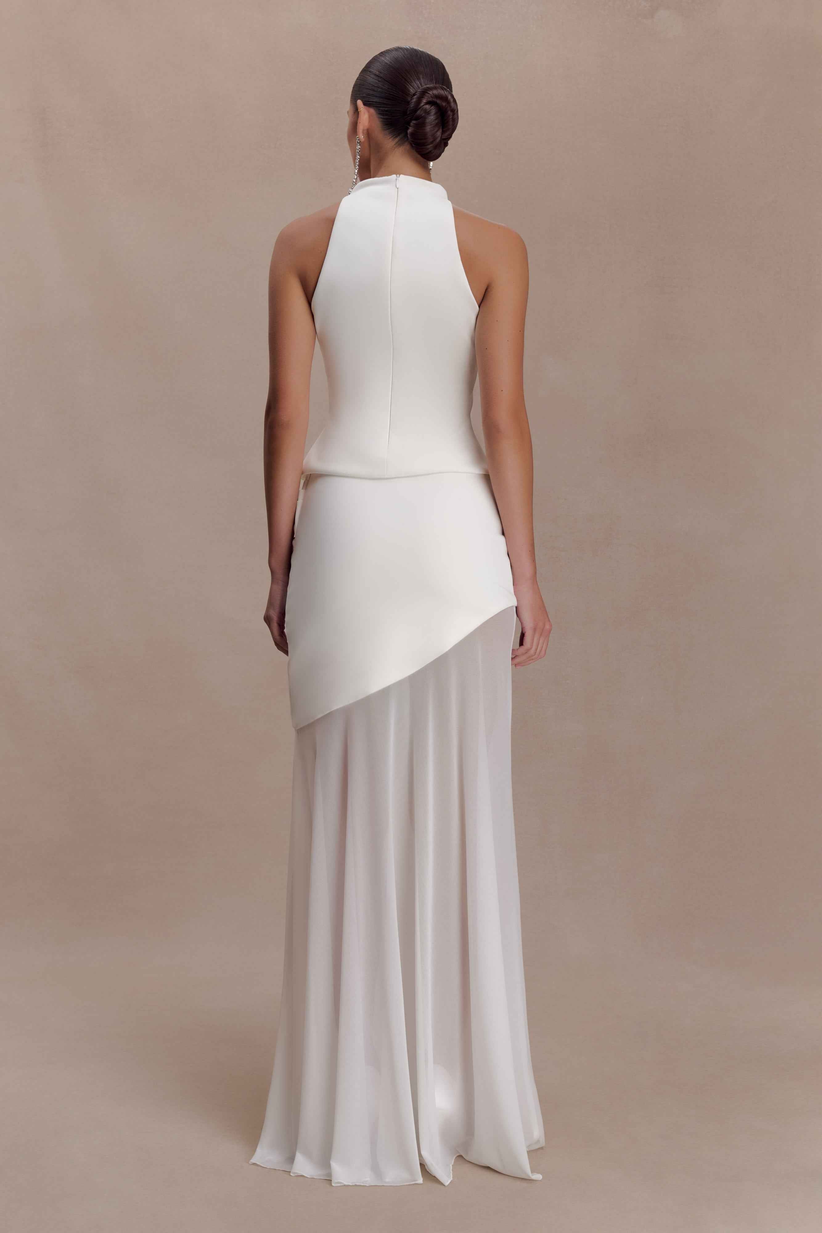 Portia White Scuba Sleeveless Top