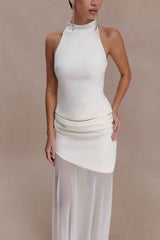 Portia White Scuba Sleeveless Top