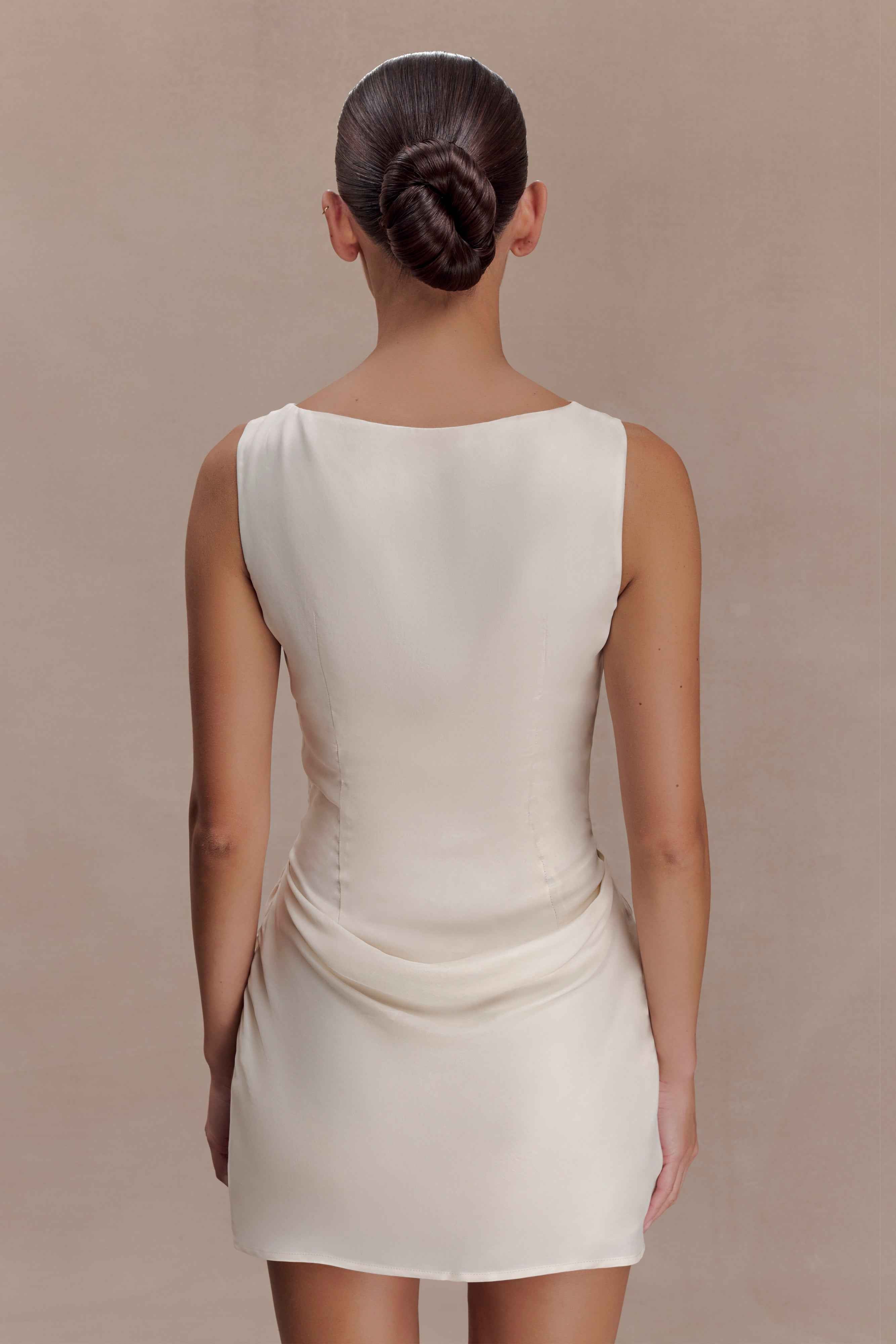Bexley Ivory Draped Mini Dress