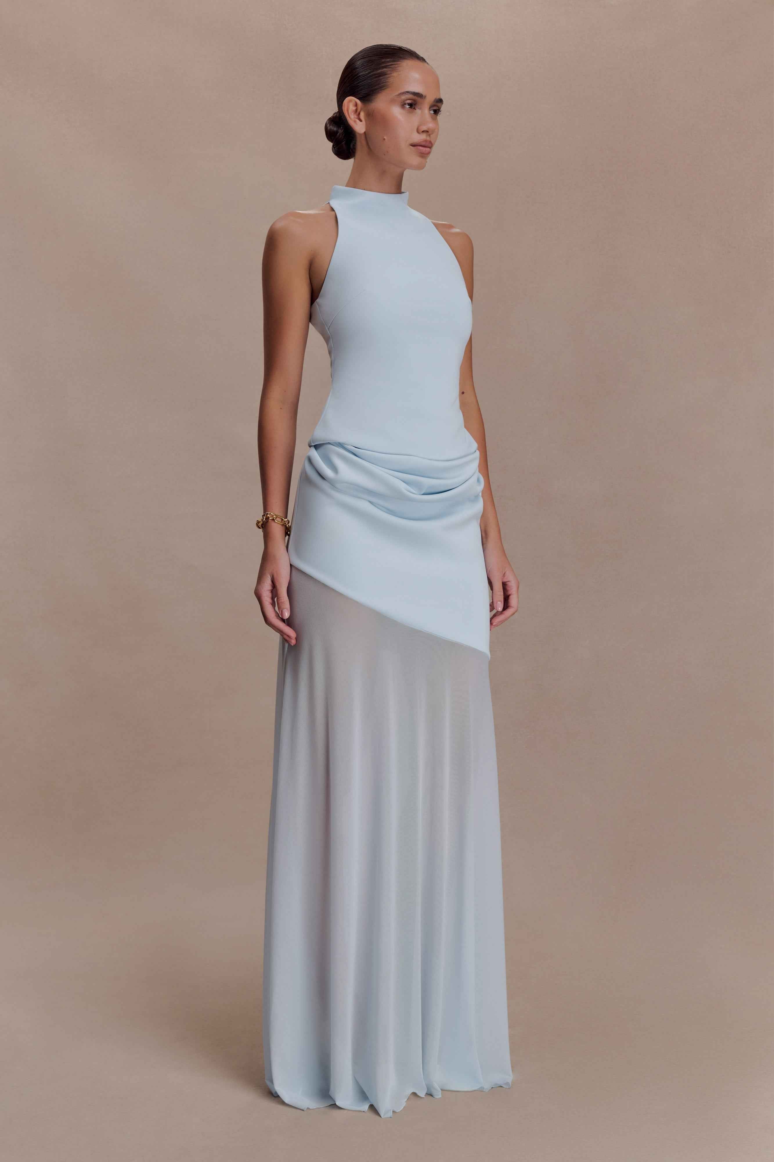 Portia Pale Blue Maxi Skirt