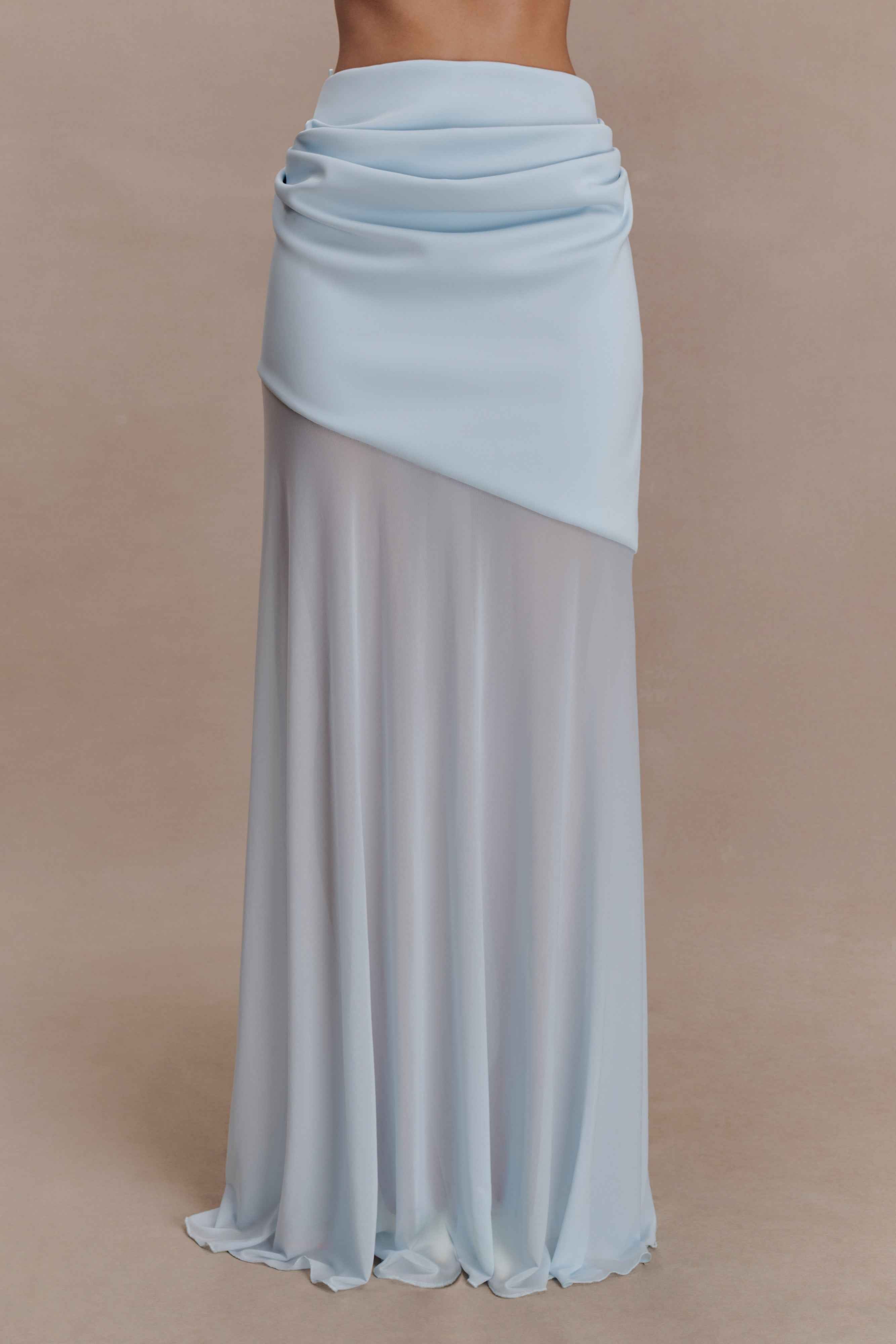 Portia Pale Blue Maxi Skirt