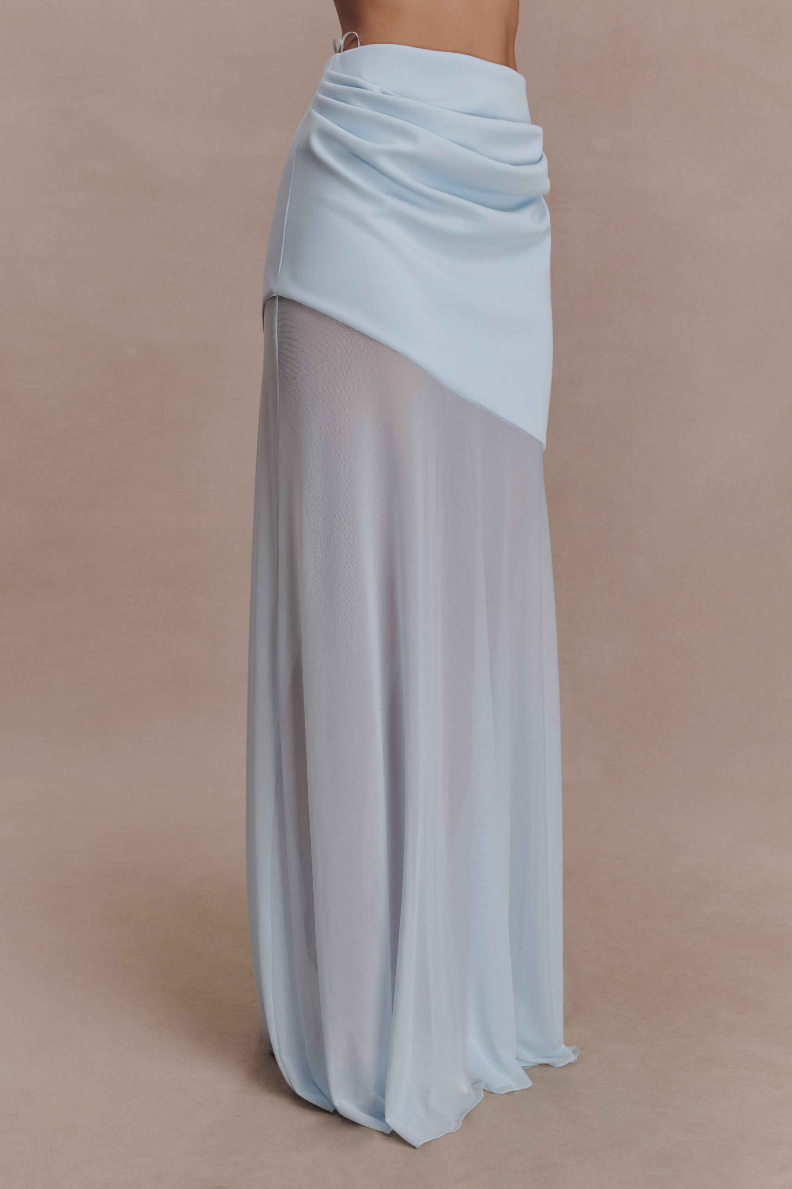 Portia Pale Blue Maxi Skirt