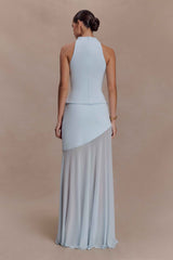 Portia Pale Blue Maxi Skirt