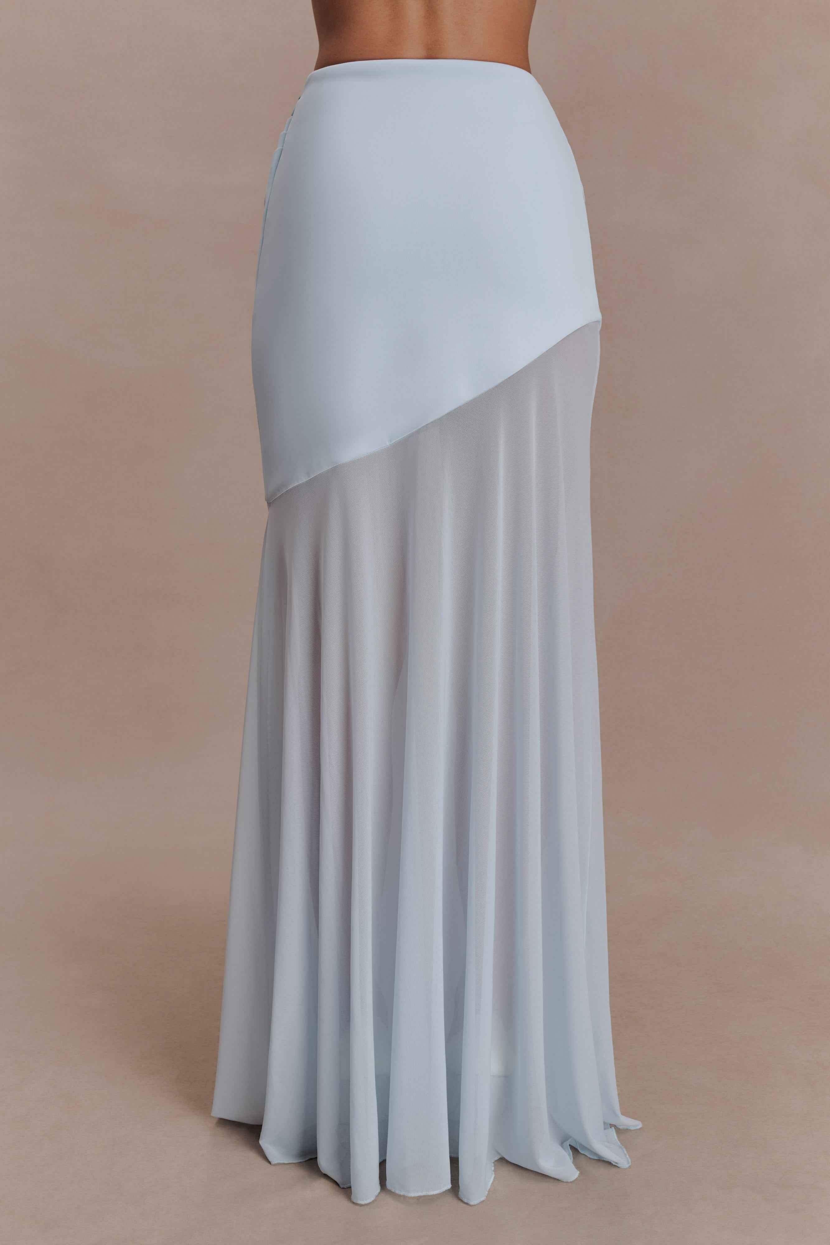 Portia Pale Blue Maxi Skirt
