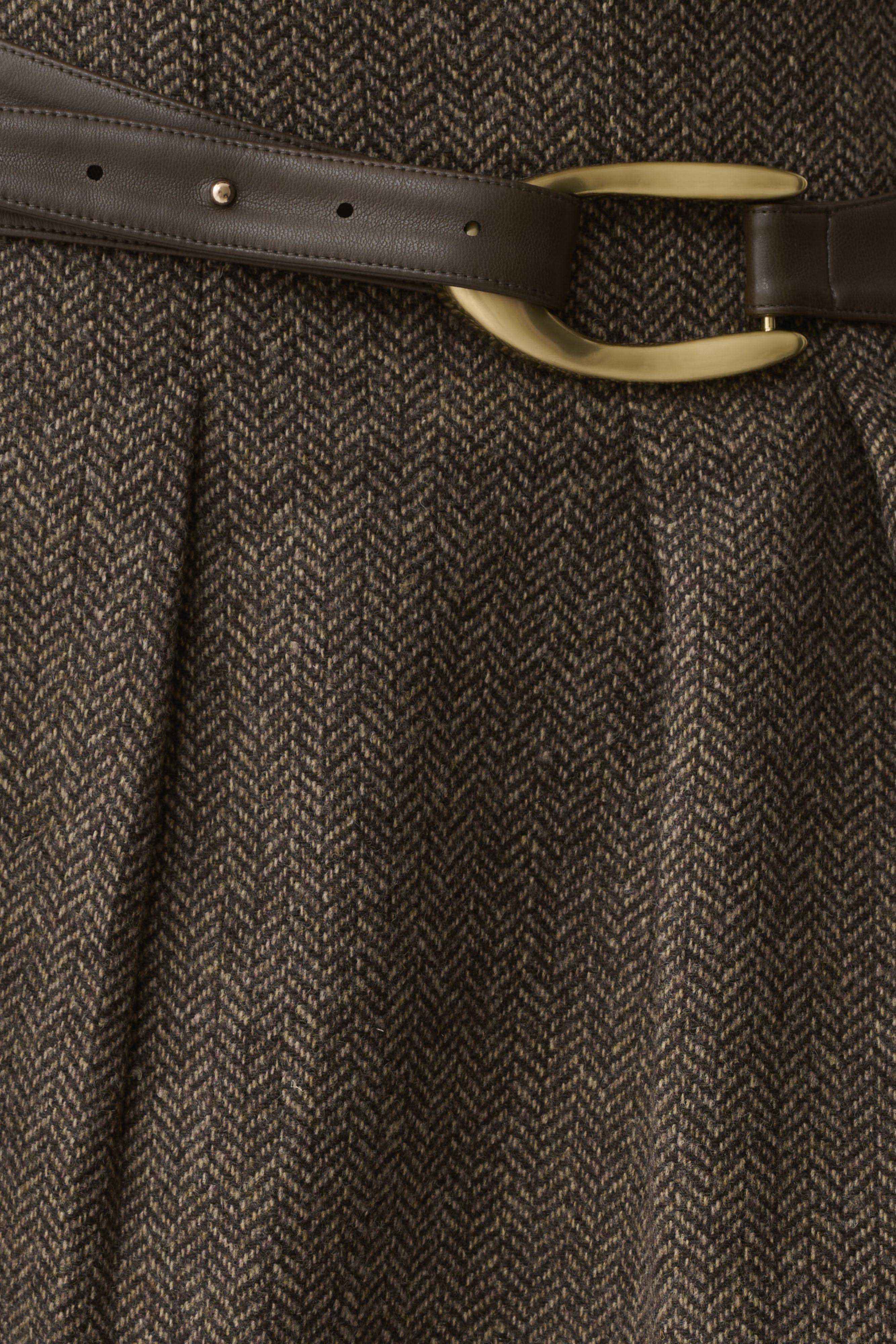 Romy Herringbone Mini Skirt with Statement Hardware