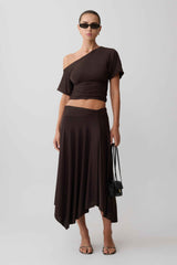 Cornelia Dark Chocolate Midi Skirt