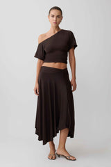 Cornelia Dark Chocolate Midi Skirt