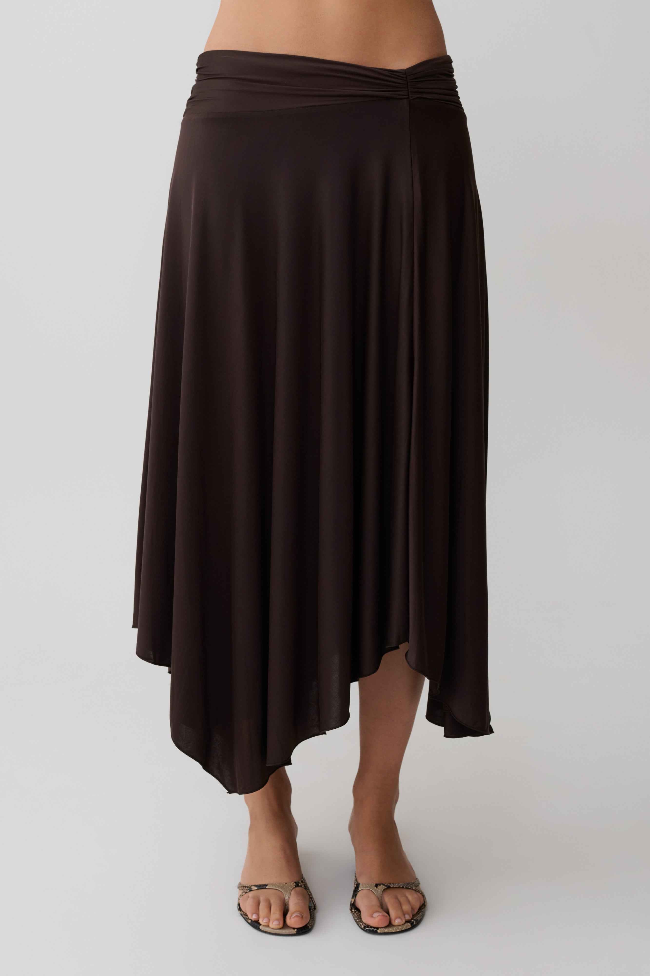 Cornelia Dark Chocolate Midi Skirt