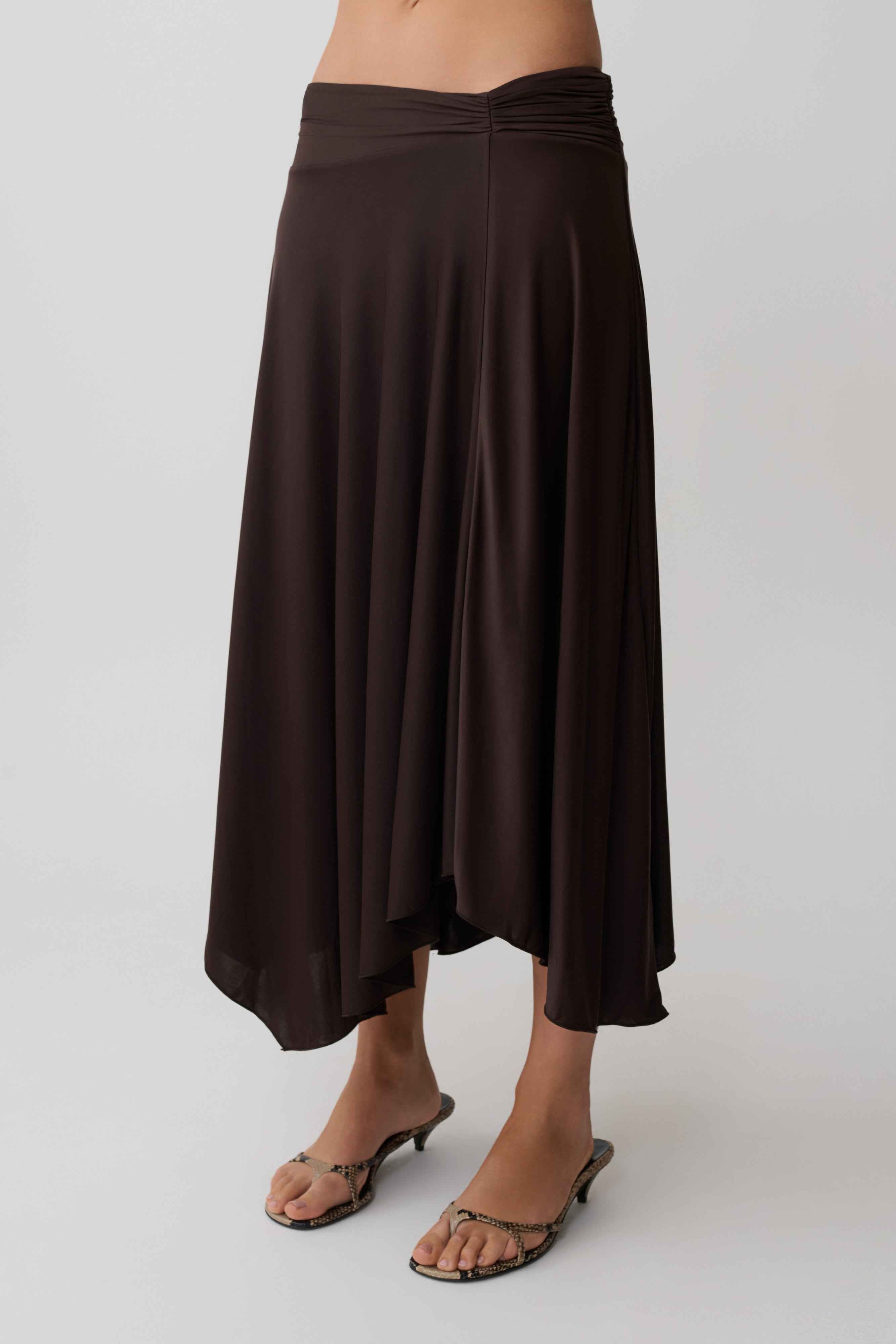 Cornelia Dark Chocolate Midi Skirt