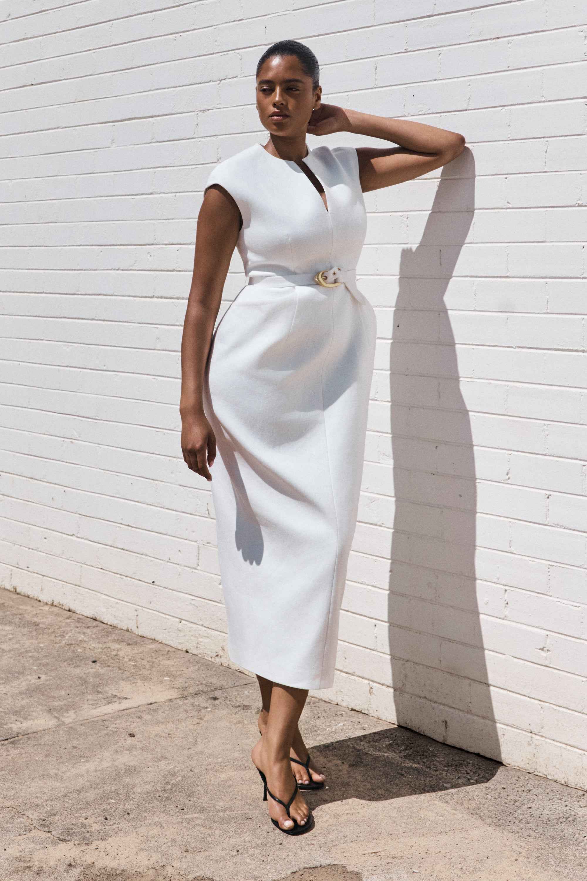 Livia White Linen Maxi Dress