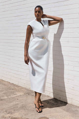 Livia White Linen Maxi Dress
