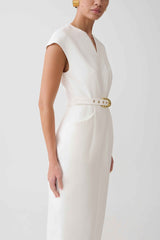 Livia White Linen Maxi Dress