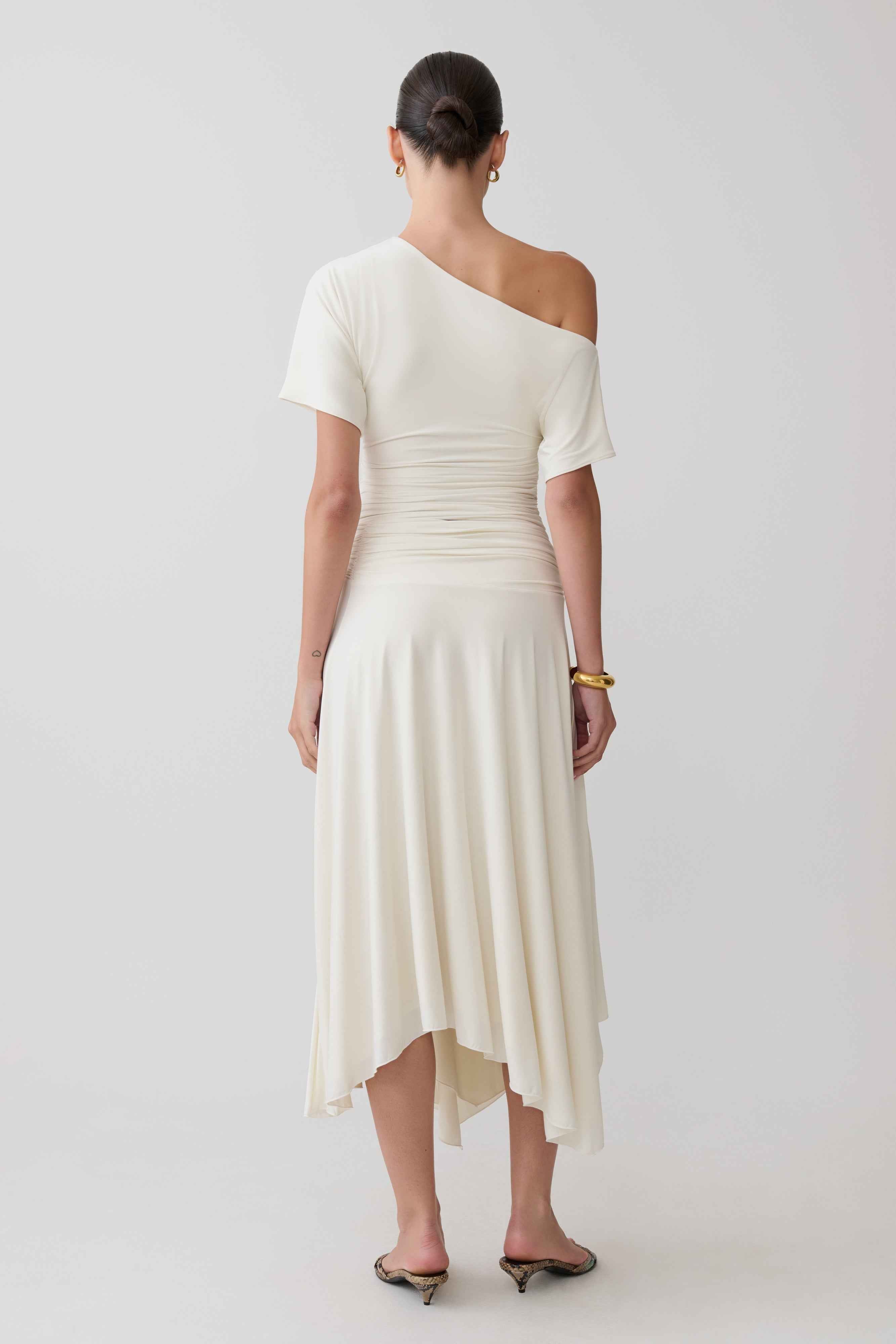 Cornelia Ivory Slinky Midi Skirt
