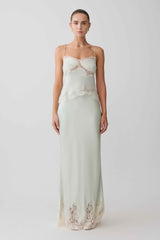 Nina Sage Satin Lace Camisole