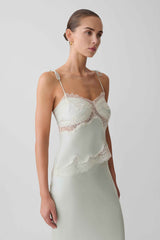 Nina Sage Satin Lace Camisole