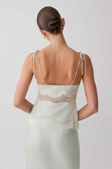 Nina Sage Satin Lace Camisole
