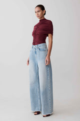 Cornelia Washed Light Blue Straight Leg Jeans
