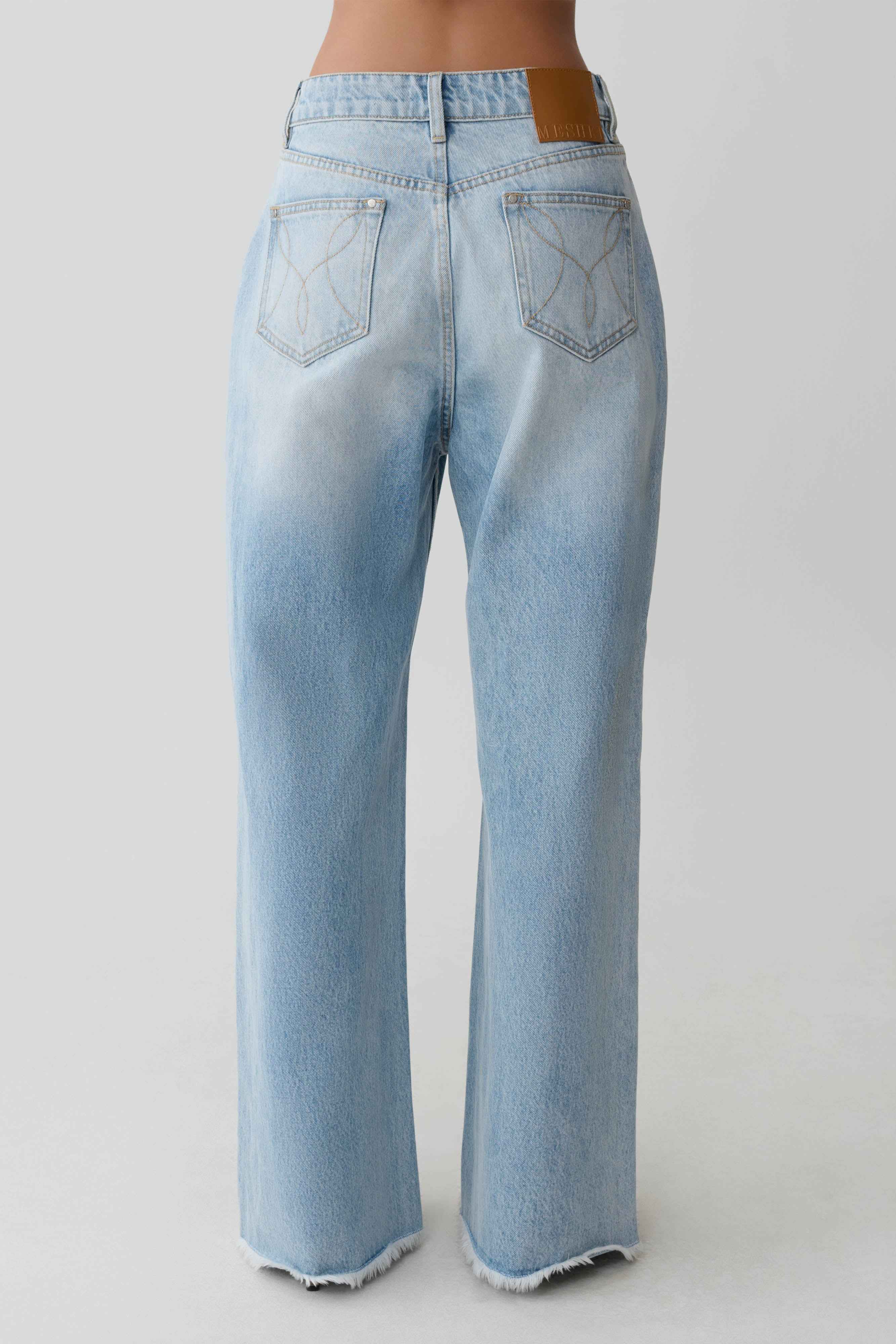 Cornelia Washed Light Blue Straight Leg Jeans