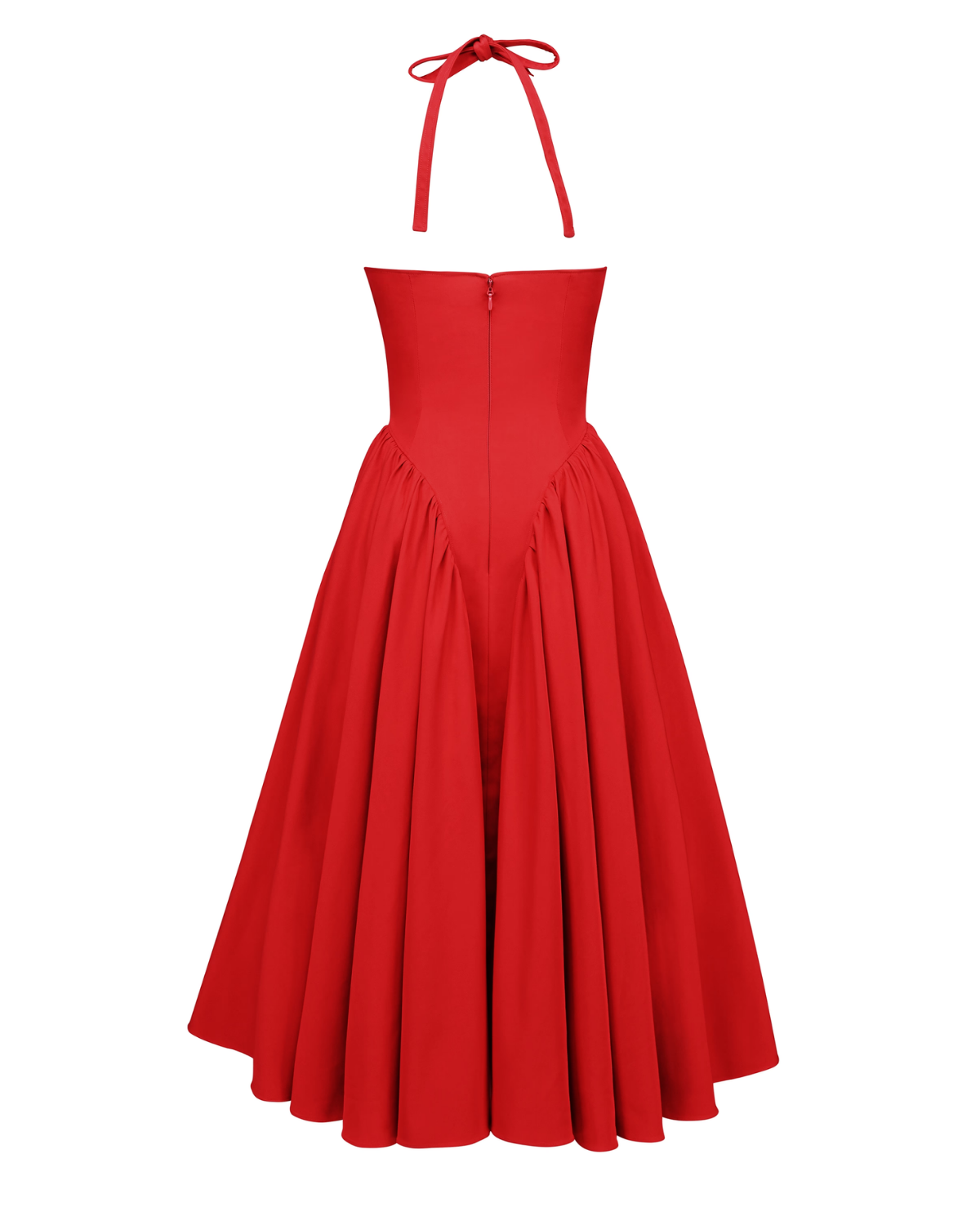 Monroe halter tulle midi summer evening dress - White